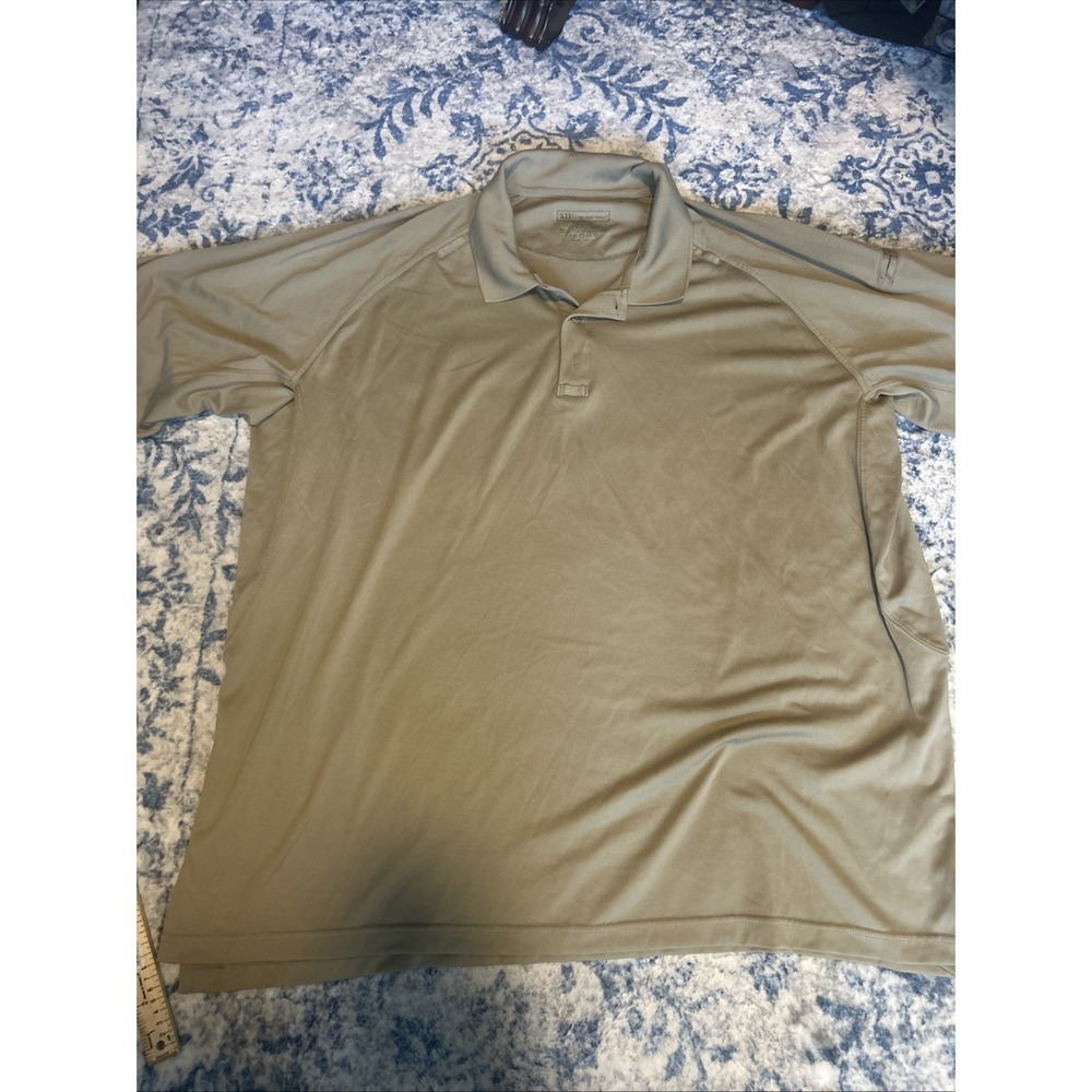 5.11 Tactical Polo Shirt Mens 4XLT Tall Tan Solid Cotton Blend Utility Pockets